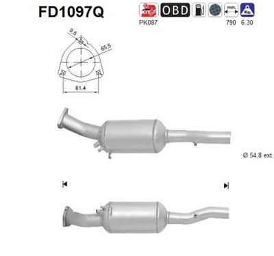 Soot/Particulate Filter, exhaust system AS FD1097Q