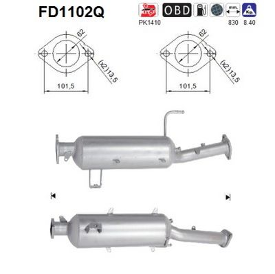 Soot/Particulate Filter, exhaust system AS FD1102Q