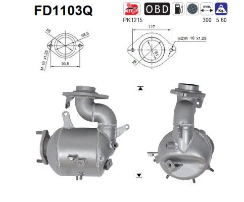 AS FD1103Q Soot/Particulate Filter, exhaust system