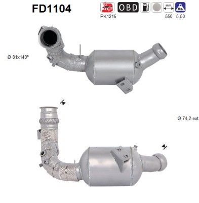 AS FD1104 Soot/Particulate Filter, exhaust system