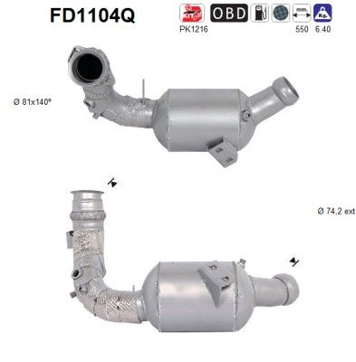 Soot/Particulate Filter, exhaust system AS FD1104Q