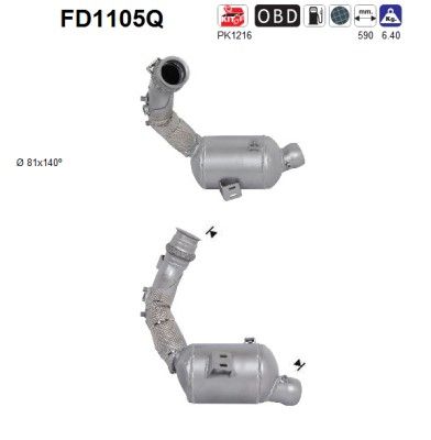 AS FD1105Q Soot/Particulate Filter, exhaust system