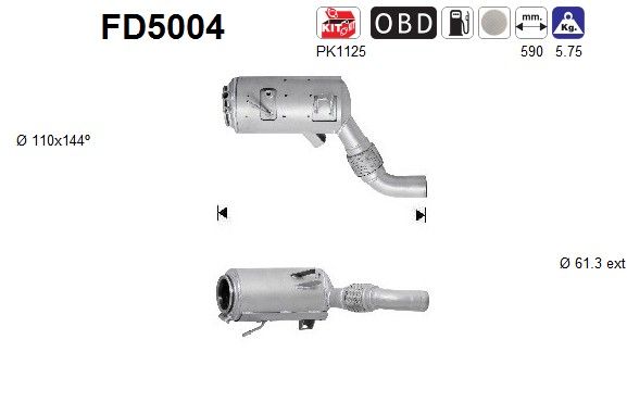 AS FD5004 Soot/Particulate Filter, exhaust system