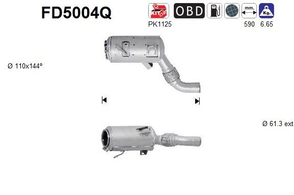 AS FD5004Q Soot/Particulate Filter, exhaust system
