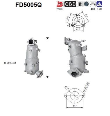 Soot/Particulate Filter, exhaust system AS FD5005Q