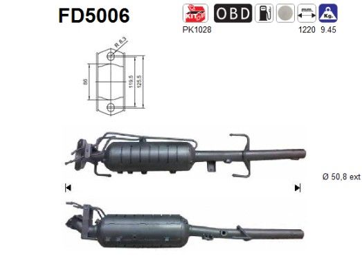 AS FD5006 Soot/Particulate Filter, exhaust system