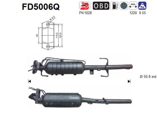 AS FD5006Q Soot/Particulate Filter, exhaust system