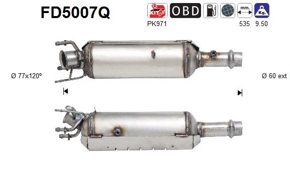 AS FD5007Q Soot/Particulate Filter, exhaust system