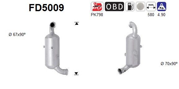 AS FD5009 Soot/Particulate Filter, exhaust system