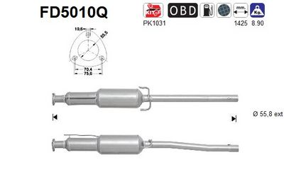 Soot/Particulate Filter, exhaust system AS FD5010Q