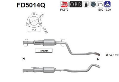 Soot/Particulate Filter, exhaust system AS FD5014Q