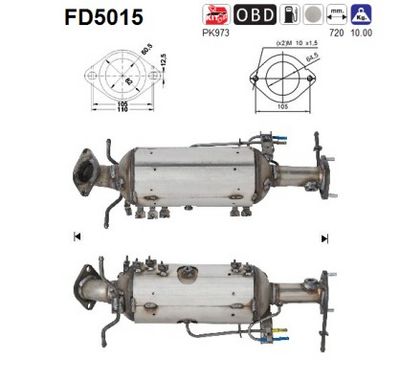 Soot/Particulate Filter, exhaust system AS FD5015