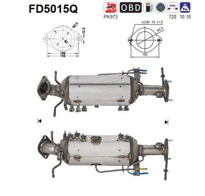 AS FD5015Q Soot/Particulate Filter, exhaust system