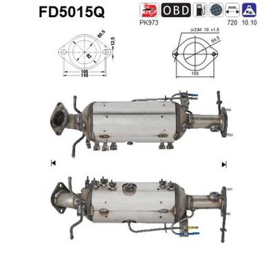 Soot/Particulate Filter, exhaust system AS FD5015Q