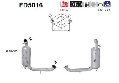 Soot/Particulate Filter, exhaust system AS FD5016