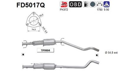 Soot/Particulate Filter, exhaust system AS FD5017Q