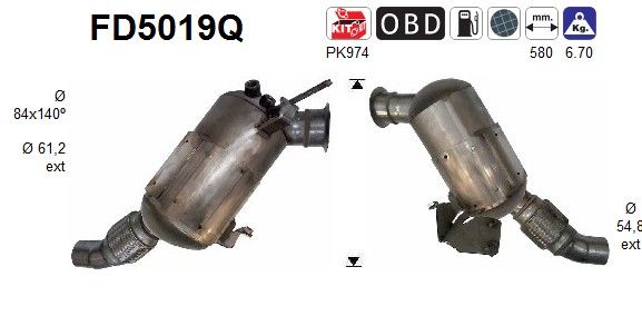 AS FD5019Q Soot/Particulate Filter, exhaust system