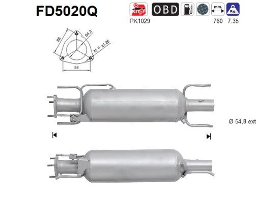 AS FD5020Q Soot/Particulate Filter, exhaust system