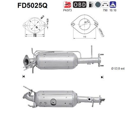 AS FD5025Q Soot/Particulate Filter, exhaust system