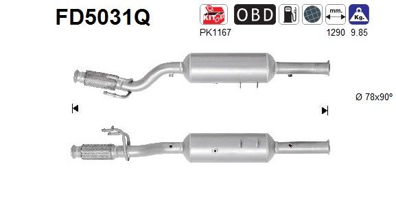 AS FD5031Q Soot/Particulate Filter, exhaust system