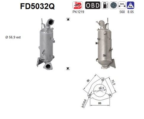 AS FD5032Q Soot/Particulate Filter, exhaust system