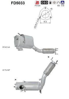 AS FD5033 Soot/Particulate Filter, exhaust system