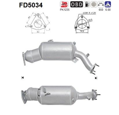 AS FD5034 Soot/Particulate Filter, exhaust system