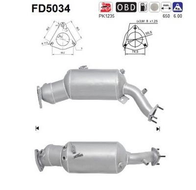 Soot/Particulate Filter, exhaust system AS FD5034
