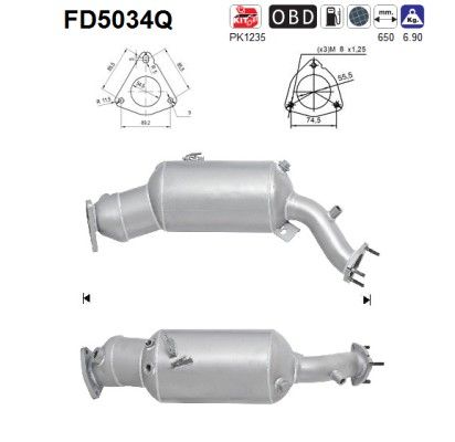 AS FD5034Q Soot/Particulate Filter, exhaust system