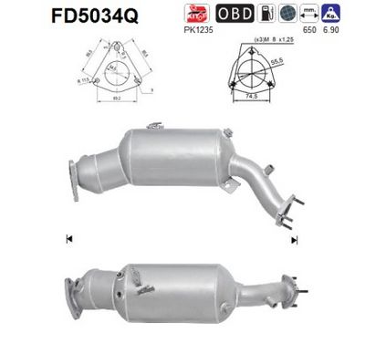 Soot/Particulate Filter, exhaust system AS FD5034Q