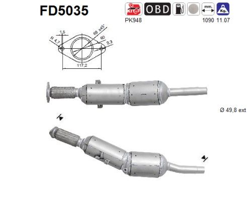 AS FD5035 Soot/Particulate Filter, exhaust system