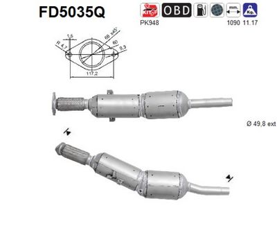 Soot/Particulate Filter, exhaust system AS FD5035Q