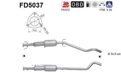 Soot/Particulate Filter, exhaust system AS FD5037