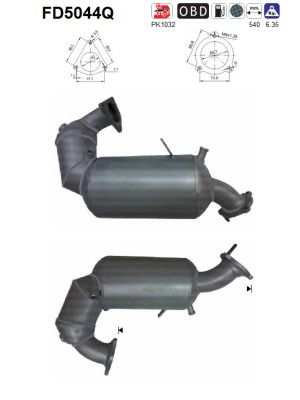 Soot/Particulate Filter, exhaust system AS FD5044Q