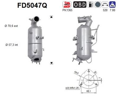 Soot/Particulate Filter, exhaust system AS FD5047Q