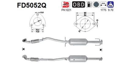 Soot/Particulate Filter, exhaust system AS FD5052Q