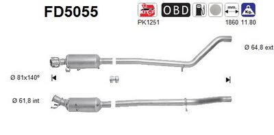 Soot/Particulate Filter, exhaust system AS FD5055
