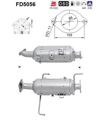 Soot/Particulate Filter, exhaust system AS FD5056