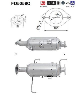 AS FD5056Q Soot/Particulate Filter, exhaust system