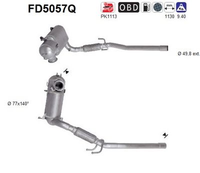 Soot/Particulate Filter, exhaust system AS FD5057Q
