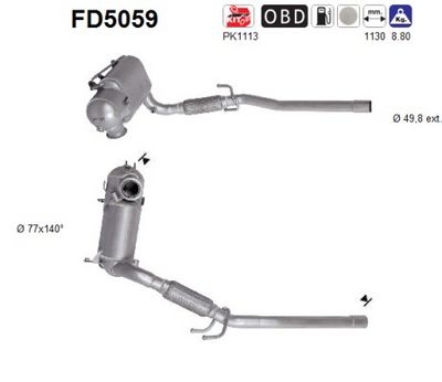 Soot/Particulate Filter, exhaust system AS FD5059