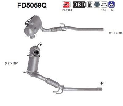 Soot/Particulate Filter, exhaust system AS FD5059Q