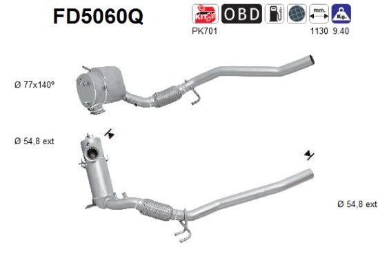 AS FD5060Q Soot/Particulate Filter, exhaust system