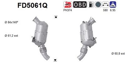 Soot/Particulate Filter, exhaust system AS FD5061Q