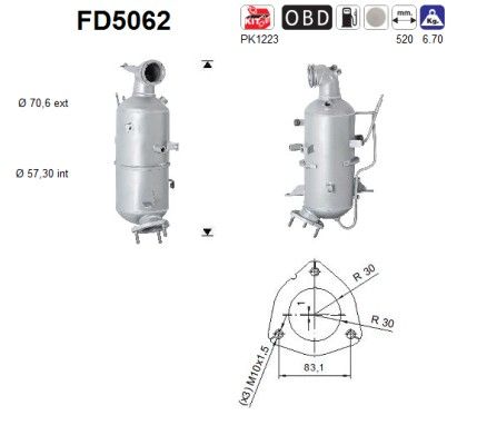 AS FD5062 Soot/Particulate Filter, exhaust system