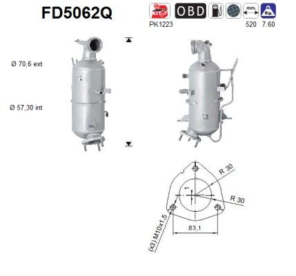AS FD5062Q Soot/Particulate Filter, exhaust system