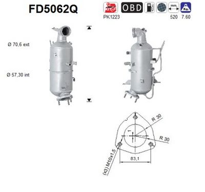 Soot/Particulate Filter, exhaust system AS FD5062Q
