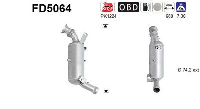 Soot/Particulate Filter, exhaust system AS FD5064