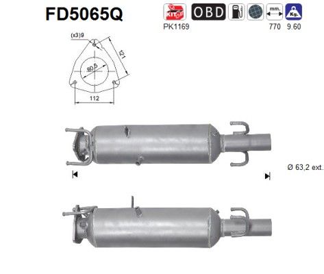 AS FD5065Q Soot/Particulate Filter, exhaust system