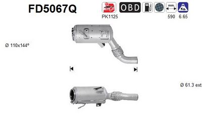 Soot/Particulate Filter, exhaust system AS FD5067Q